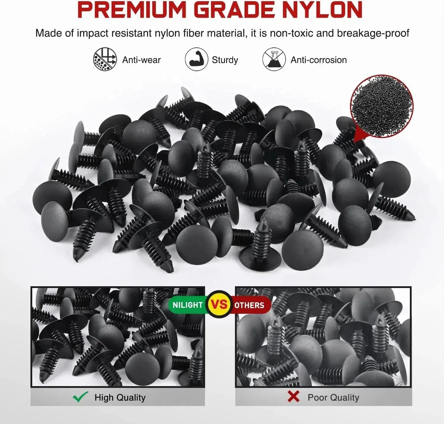 100 Pcs Hole 8mm Bumper Rivet Fender Clips for GM 1605396, 1595864 for Chrysler 6030441 for Ford 388577S