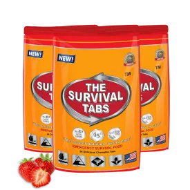 144 hours Emergency Food tablet none-GMO gluten-free 25 years shelf life 24 Tabs Strawberry x 3 pouches