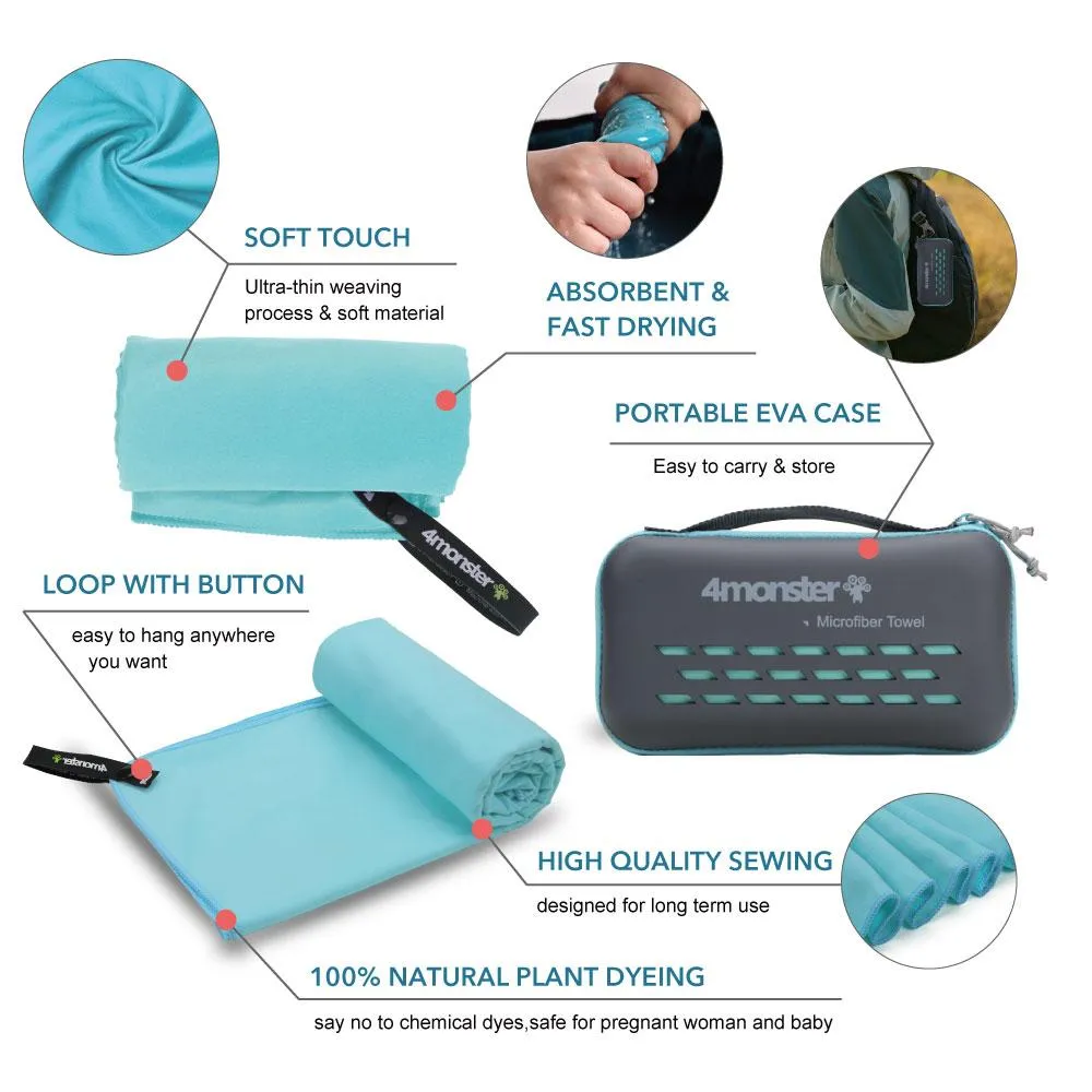 4Monster EVA Case Antibacterial Travel Towel