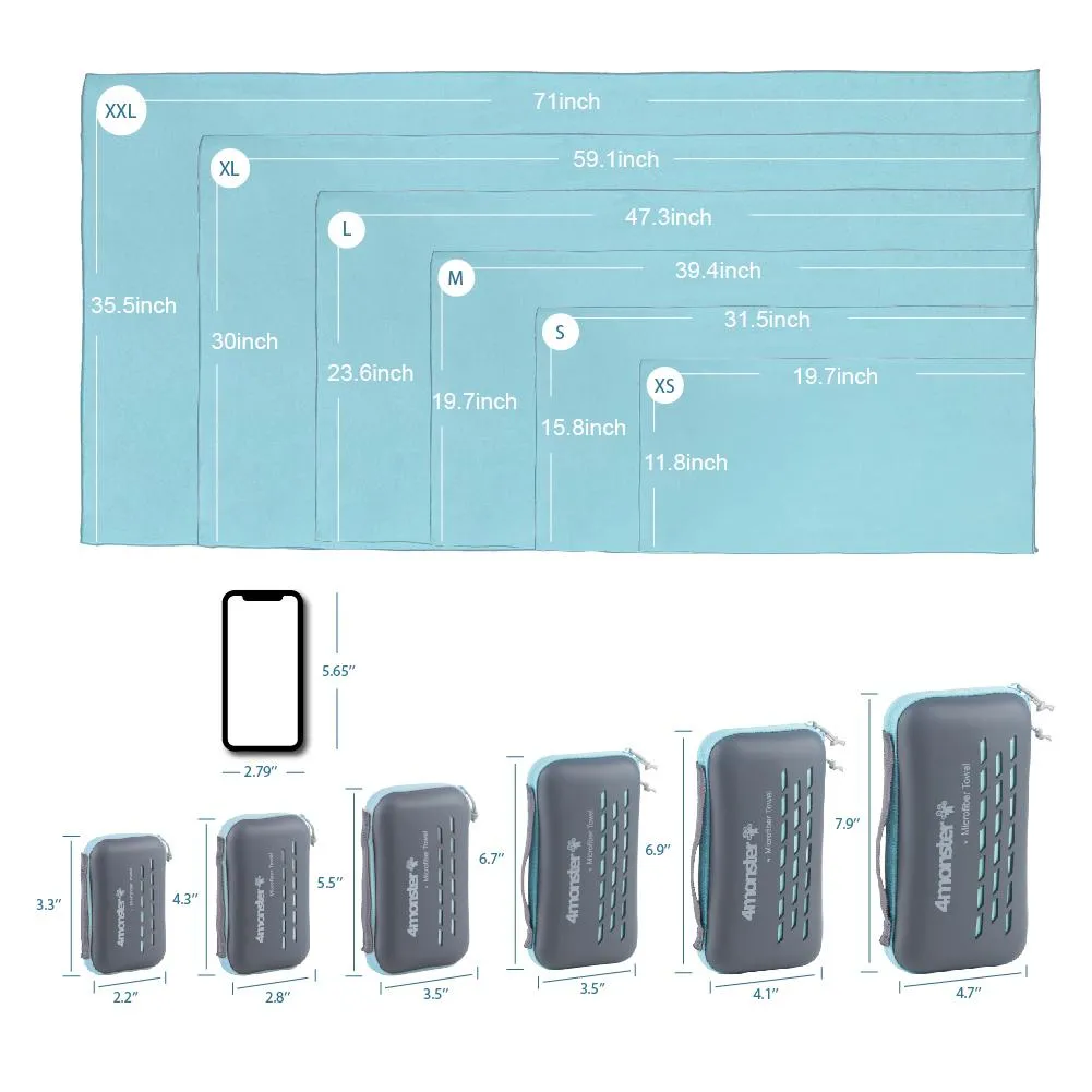 4Monster EVA Case Antibacterial Travel Towel