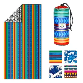 4Monster Sand-Free Beach Towel Multi-Color Stripe