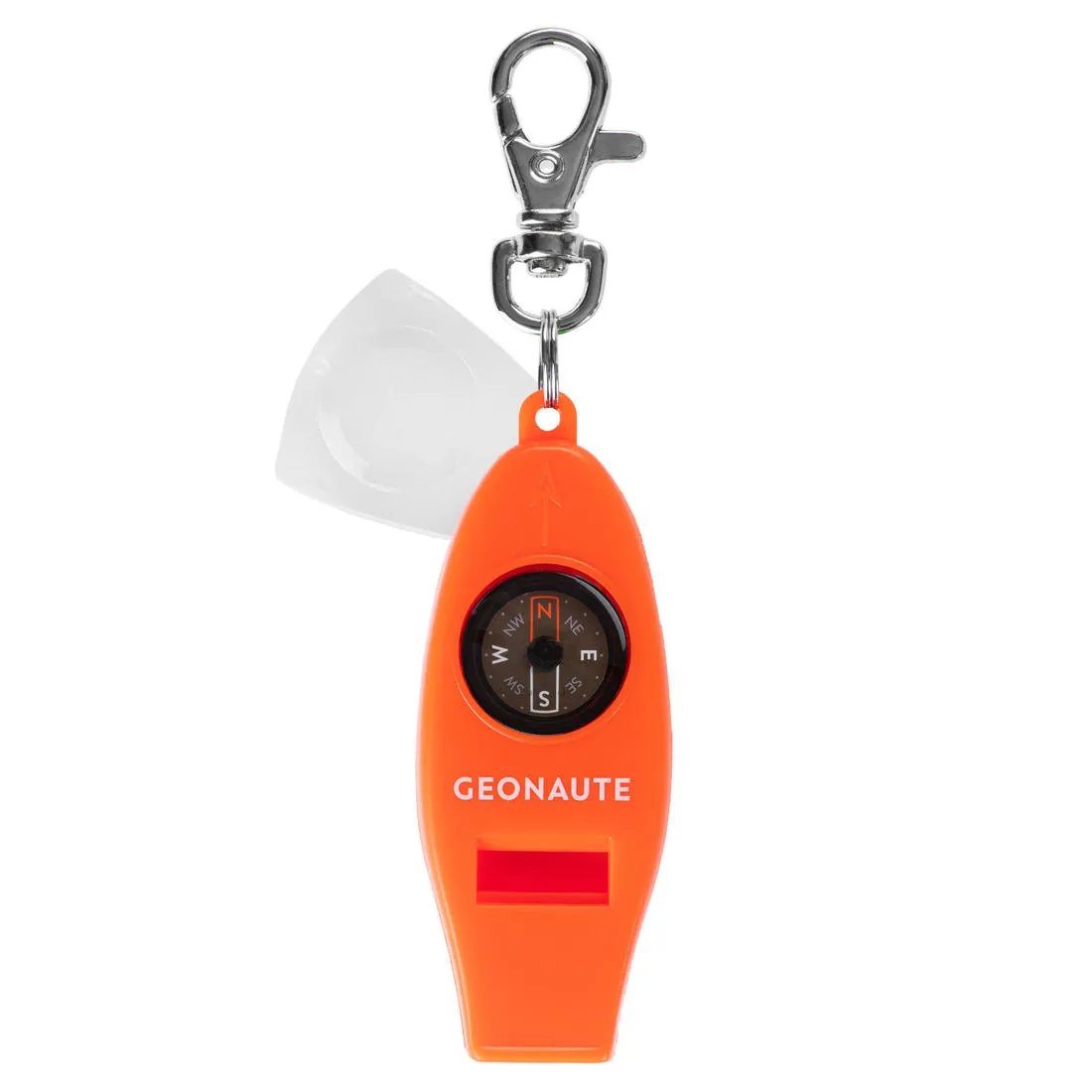 50 MULTI-PURPOSE WHISTLE AND ORIENTEERING COMPASS - ORANGE