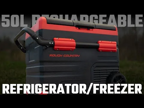 50L Portable Refrigerator/Freezer w/Solar Panel - Rechargeable - 12 Volt/AC 110