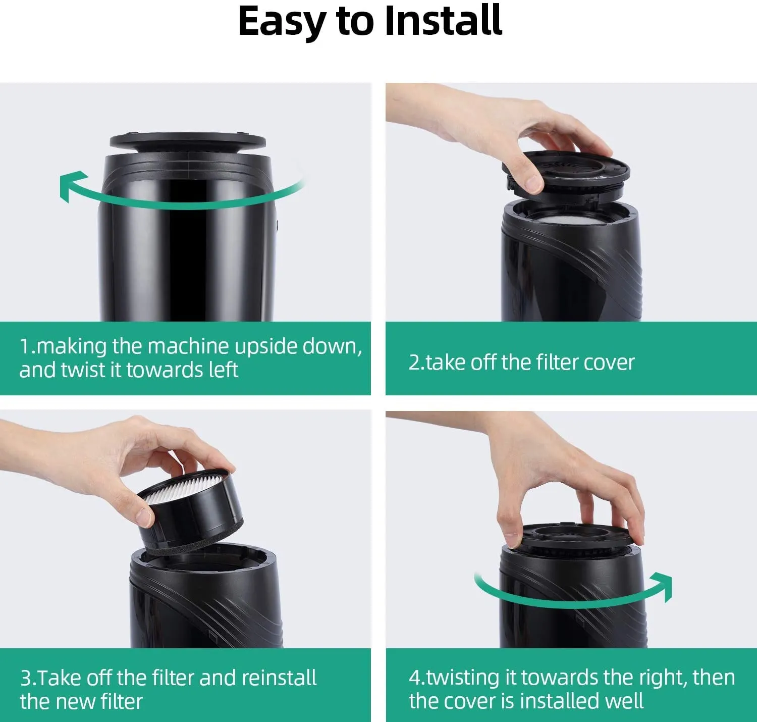 ACEKOOL Portable Air Purifier D01 True H13 Filter Air Cleaner EU Plug