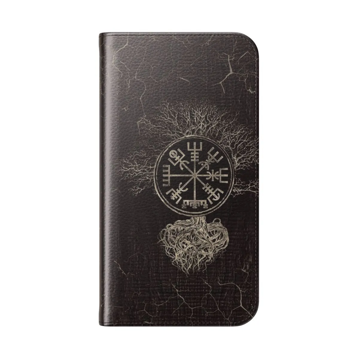 Ancient Nordic Vegvisir and Yggdrasil Flip Phone Case