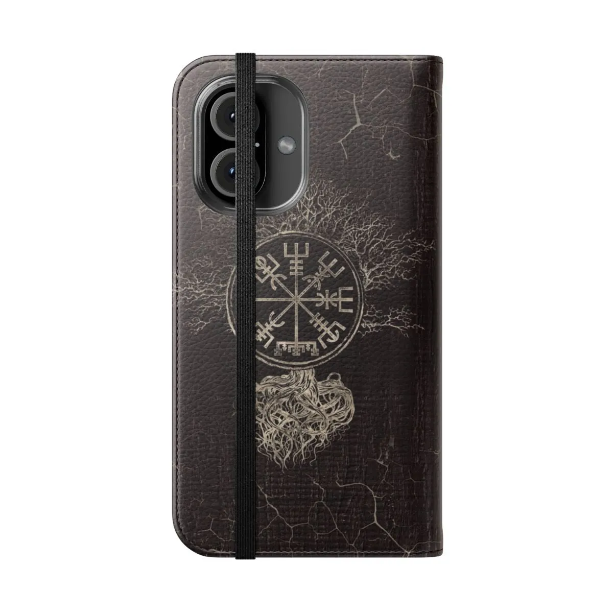 Ancient Nordic Vegvisir and Yggdrasil Flip Phone Case
