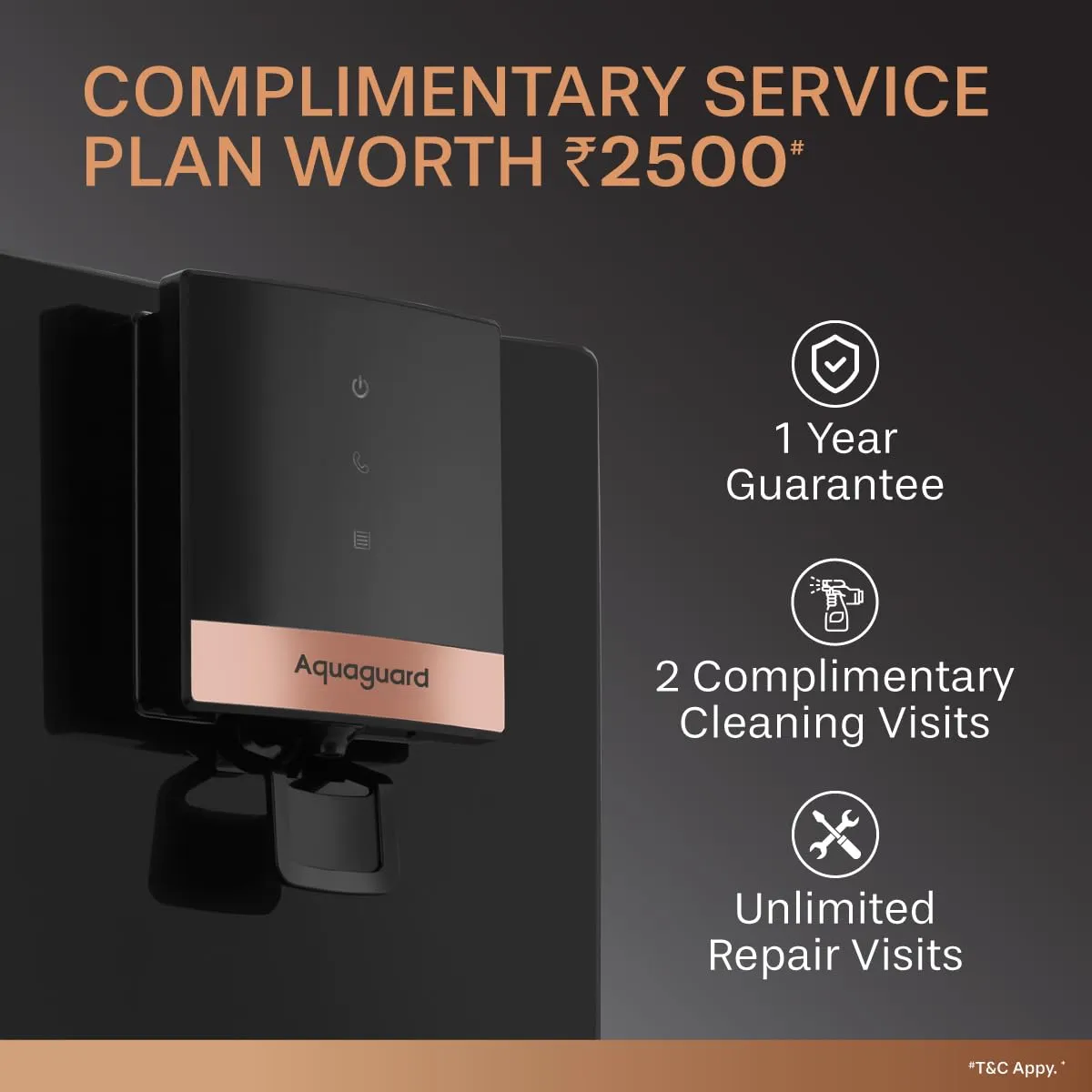 Aquaguard NEO COPPER WS RO UV MTDS Taste Adjuster Copper Water Purifier GWPDNCRUM43000