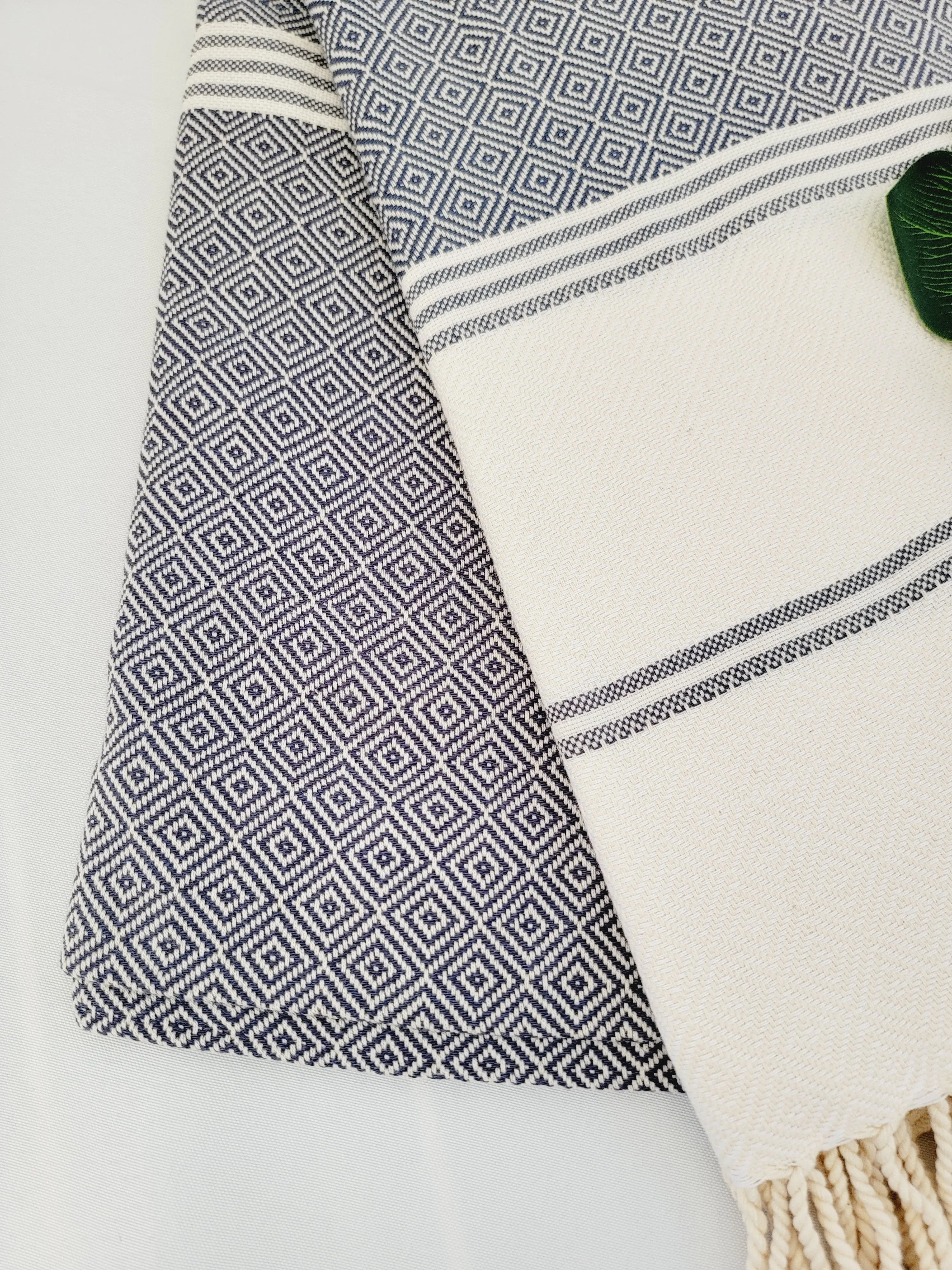 Bath / Beach Turkish Towels-Easy Carry Quick Dry Thin Towel-Navy by EBRU Home