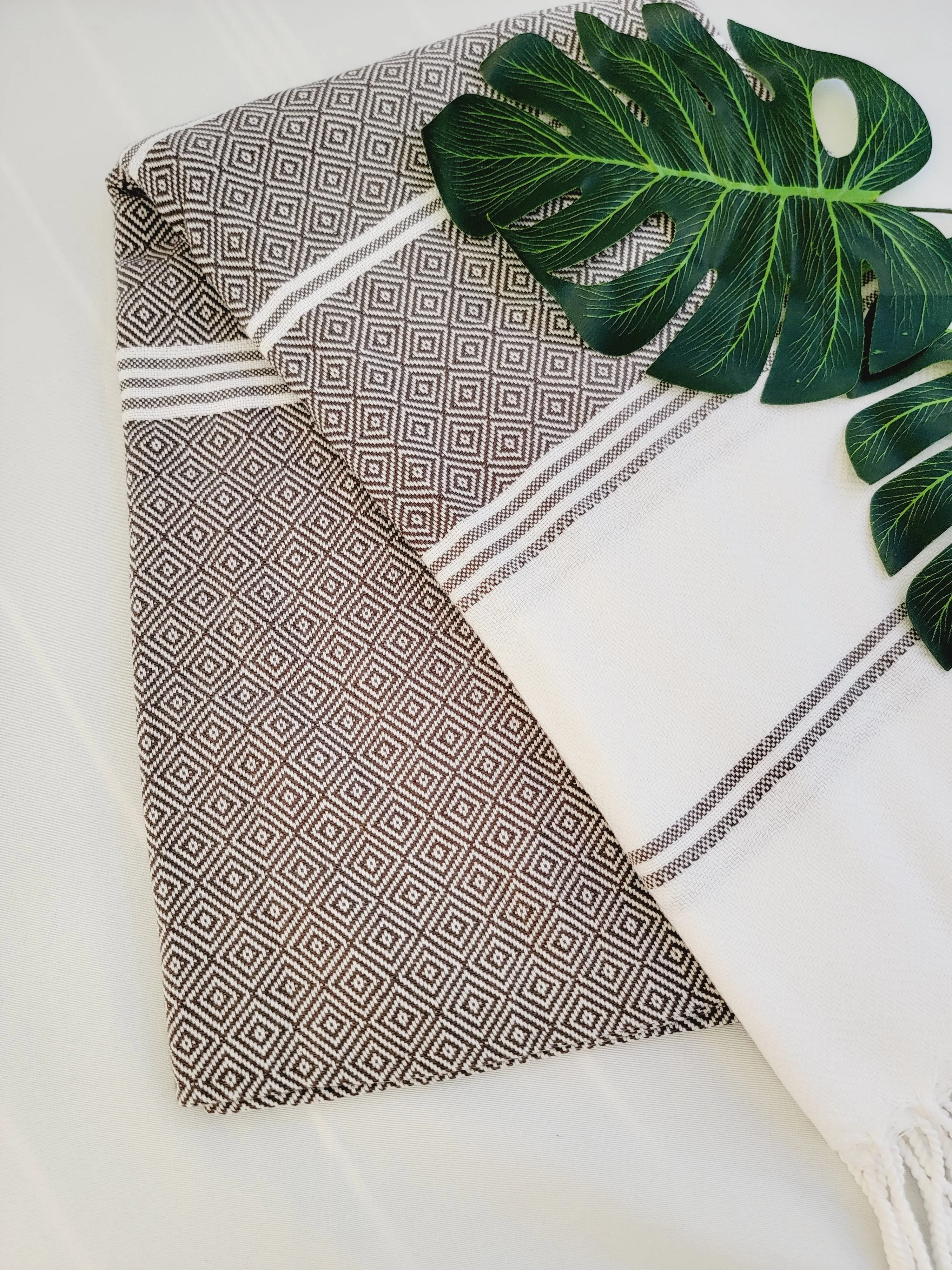 Beach/Bath Sand Free Towels-Easy Carry Quick Dry Thin Towel- Brown by EBRU Home