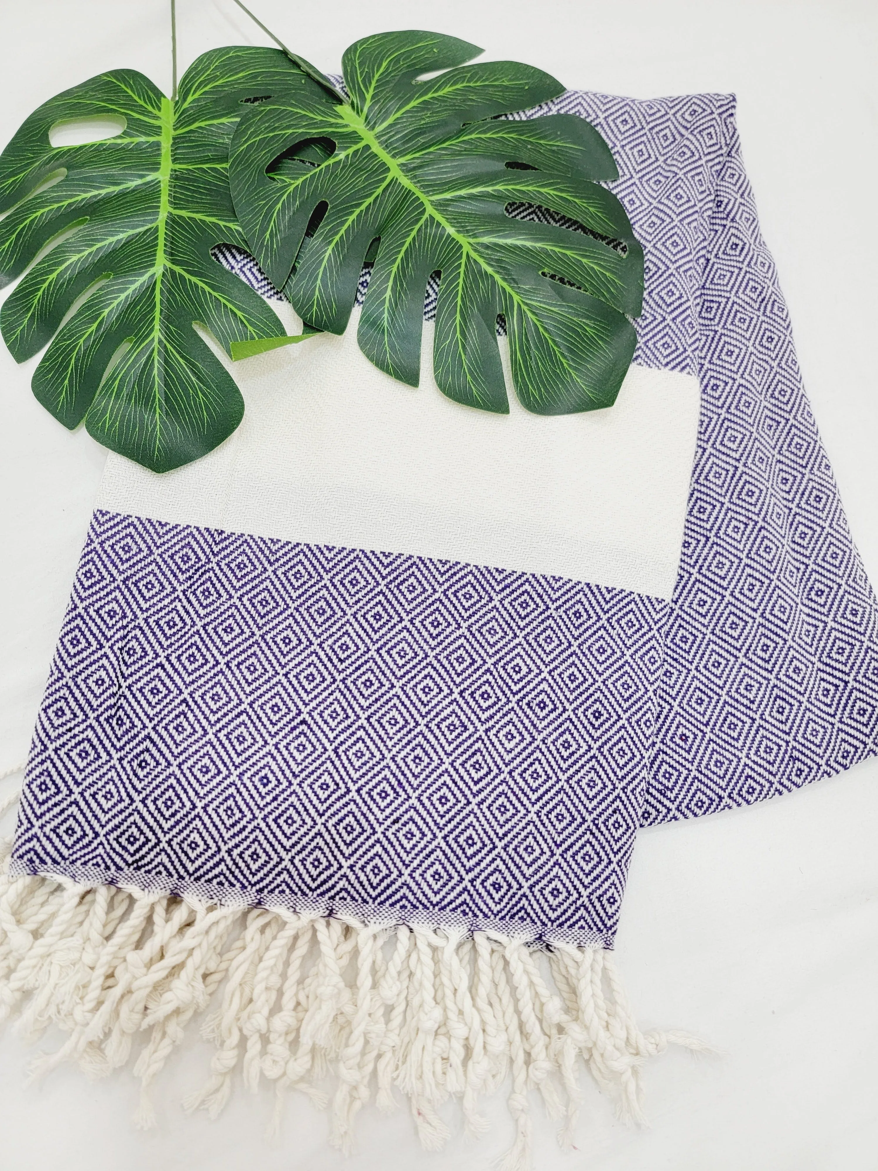 Beach/Bath Sand Free Towels-Easy Carry Quick Dry Thin Towel-Grape by EBRU Home