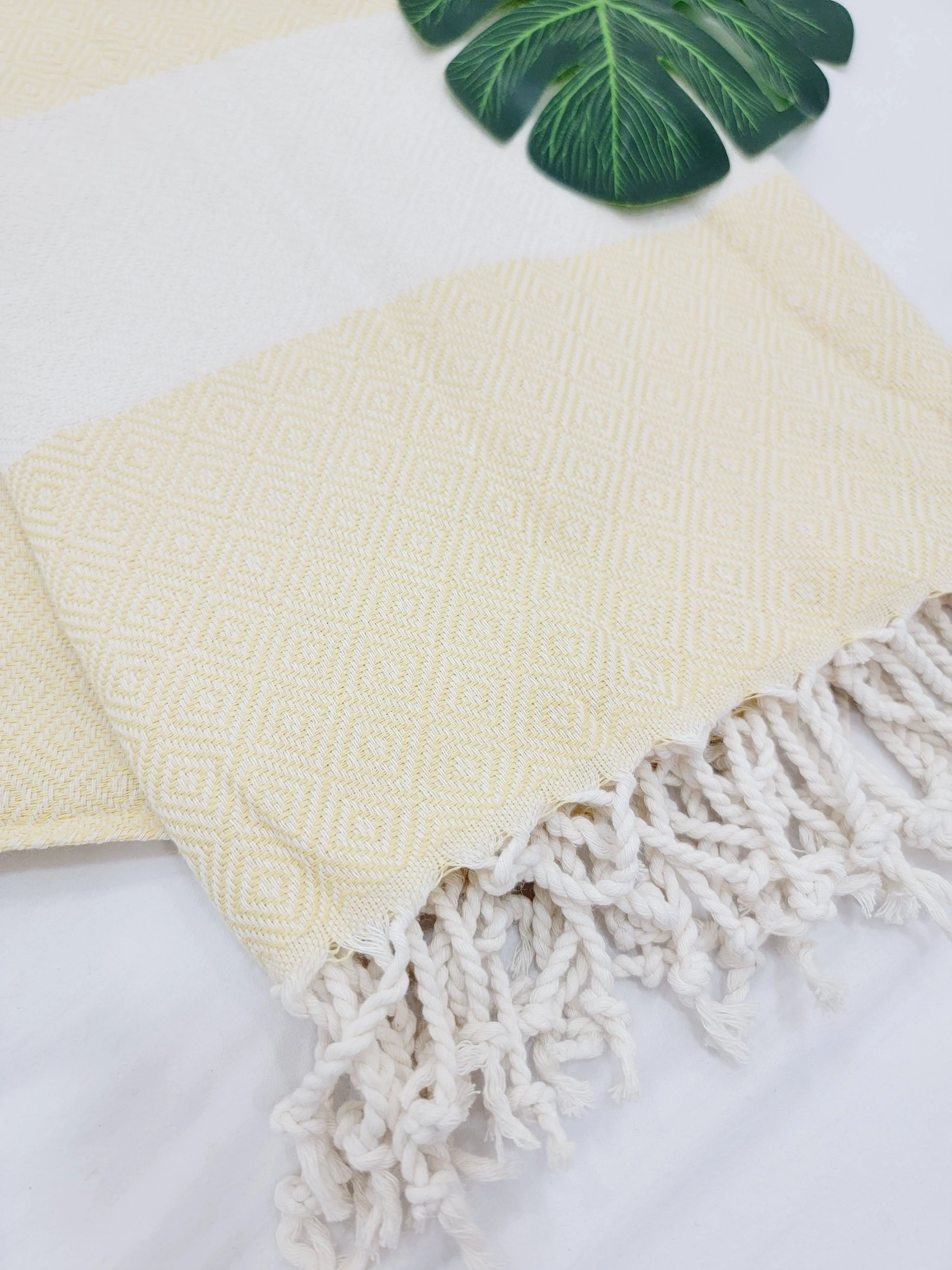 Beach/Bath Sand Free Towels-Easy Carry Quick Dry Thin Towel- Lemon by EBRU Home