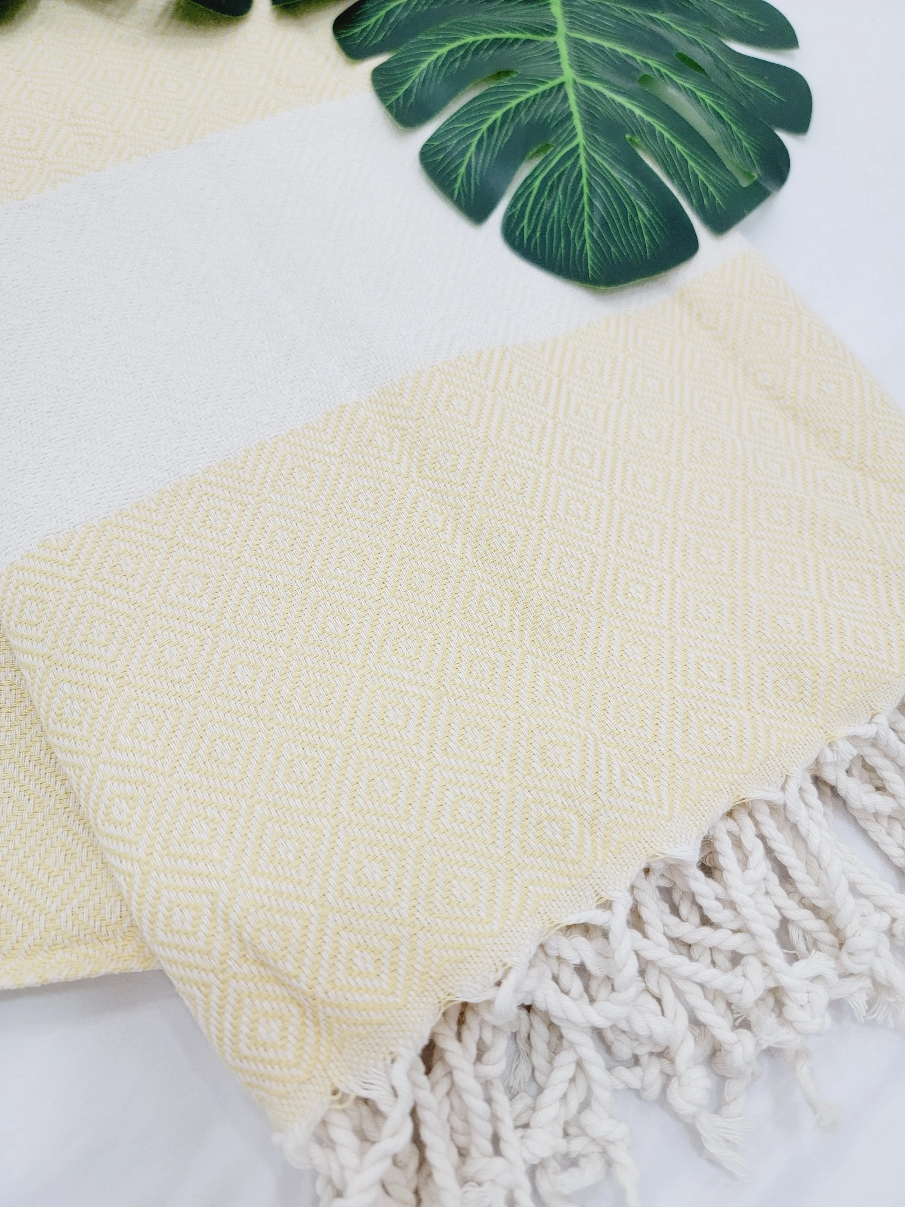 Beach/Bath Sand Free Towels-Easy Carry Quick Dry Thin Towel- Lemon by EBRU Home