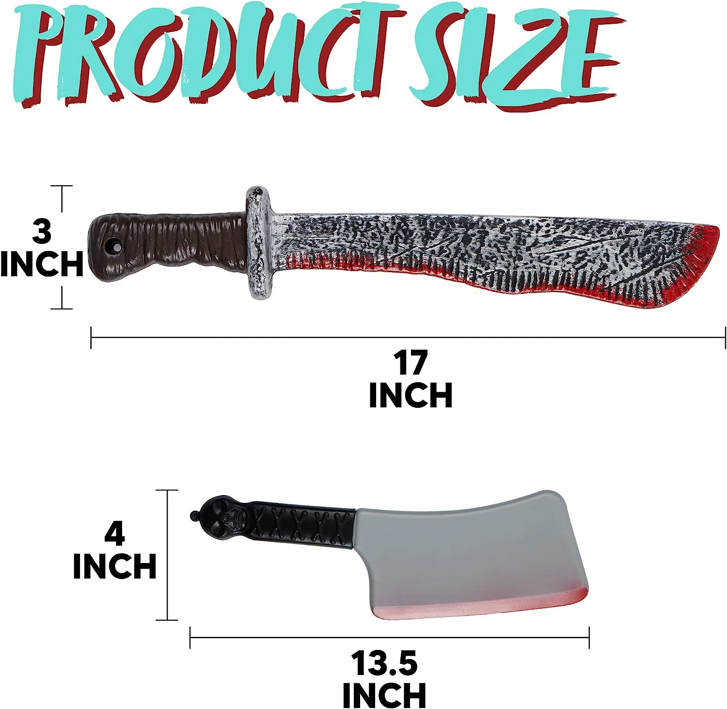 Bloody Machete Costume Prop Set 2 pack