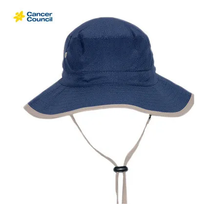 Cancer Council Kids Charlie Bucket Hat - Navy/Stone