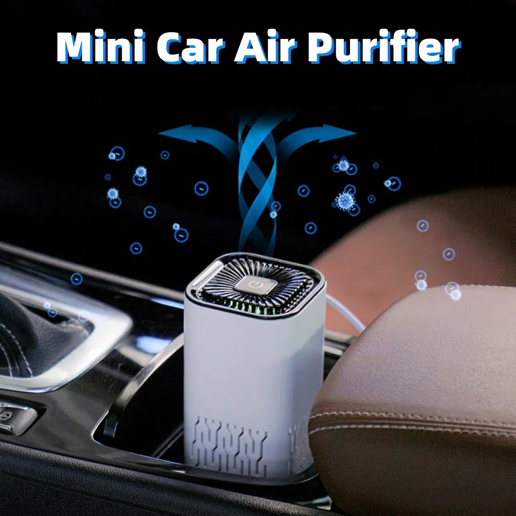Car Air Purifier Portable Negative Ion Generator Remove Dust Air Freshen