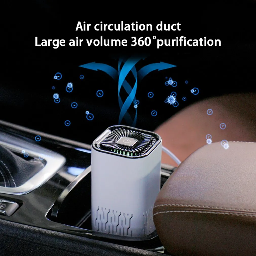 Car Air Purifier Portable Negative Ion Generator Remove Dust Air Freshen