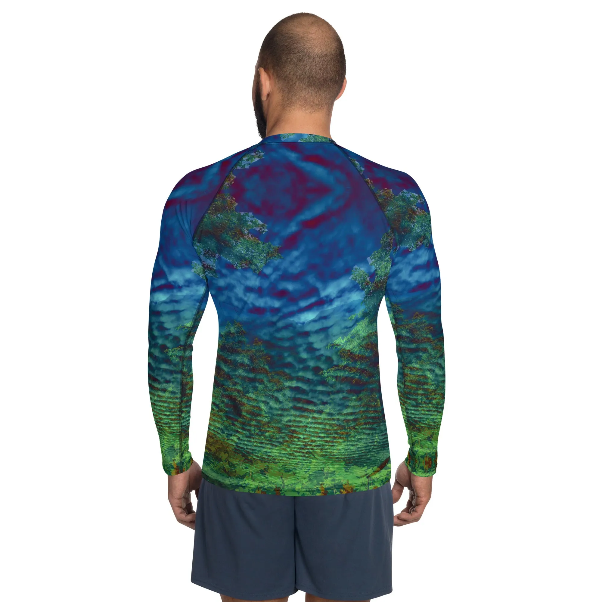 Cloudy Skies Manifulation Men's Rash Gaurd Shirt