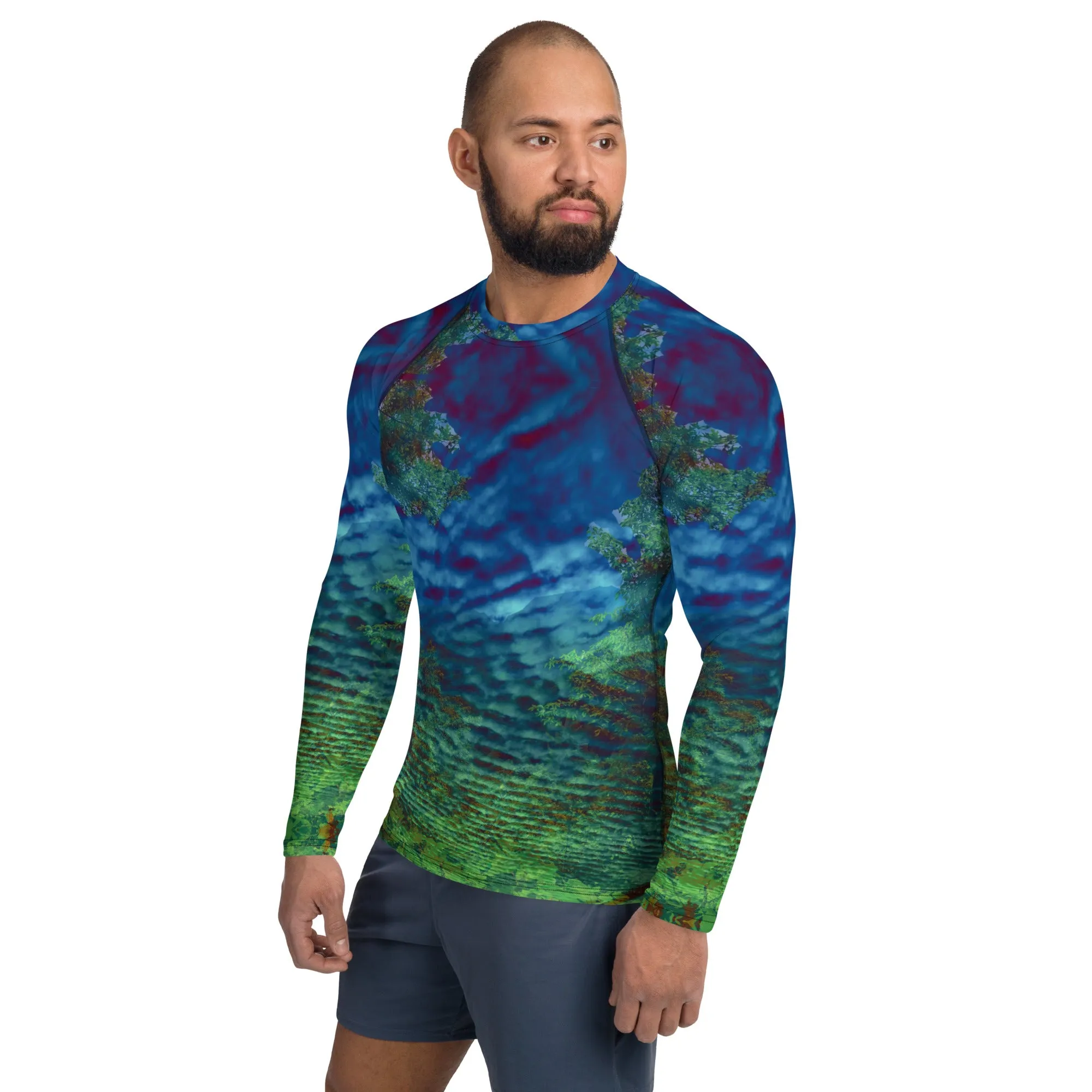 Cloudy Skies Manifulation Men's Rash Gaurd Shirt