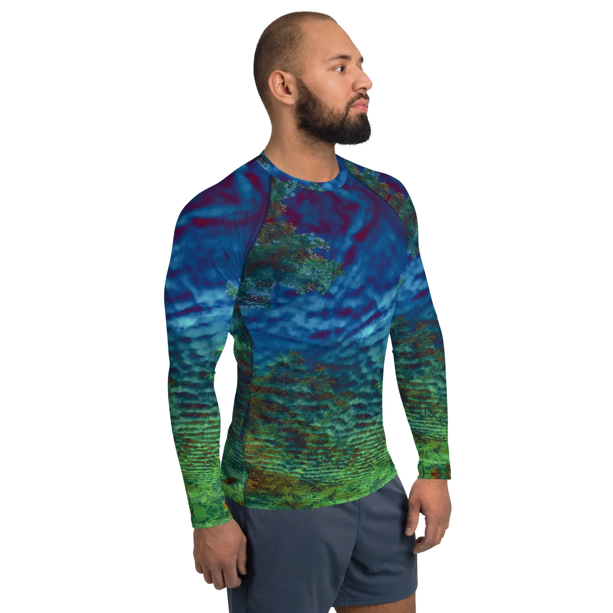 Cloudy Skies Manifulation Men's Rash Gaurd Shirt
