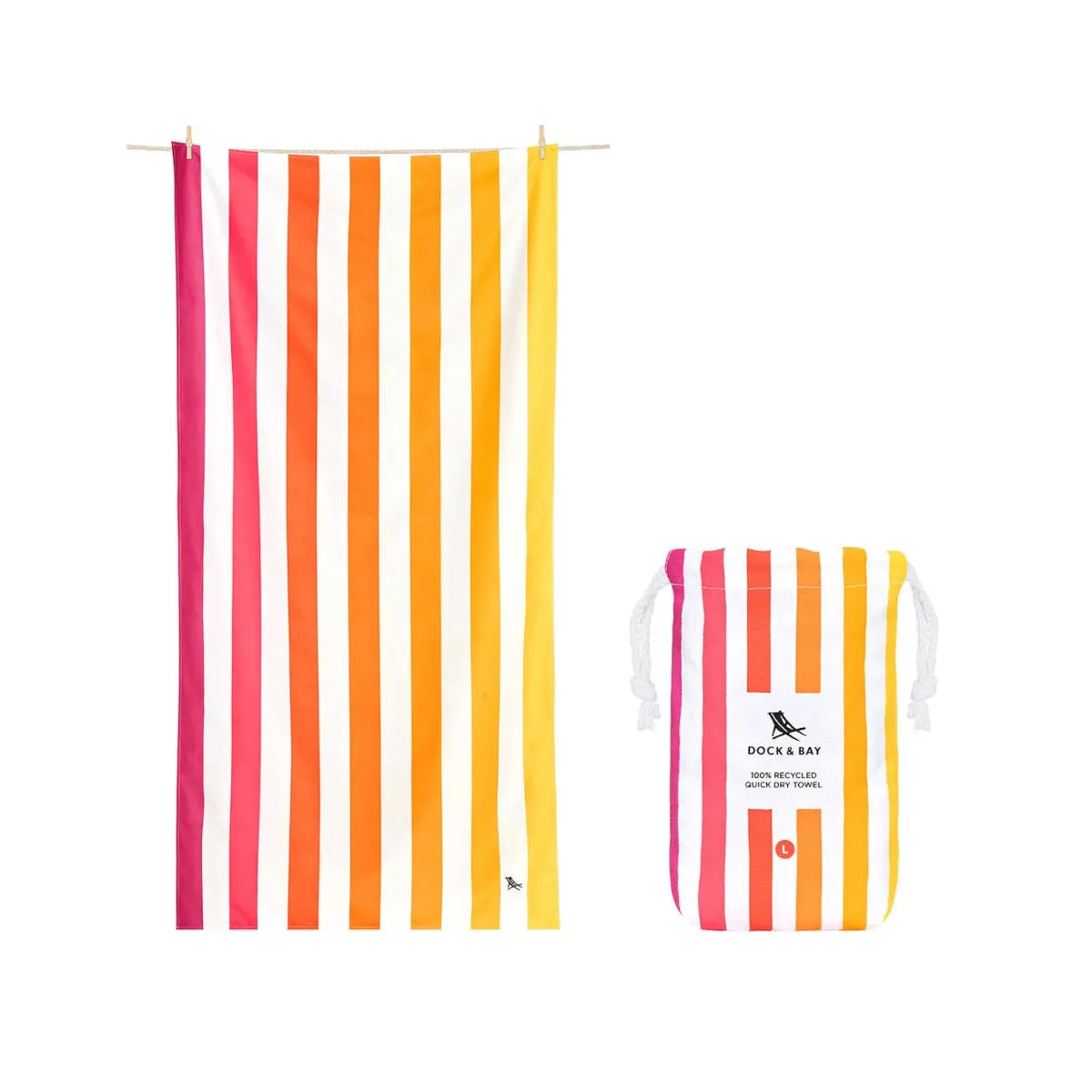 Dock & Bay Cabana Quick Dry Towels Peach Sunrise Large 90x160