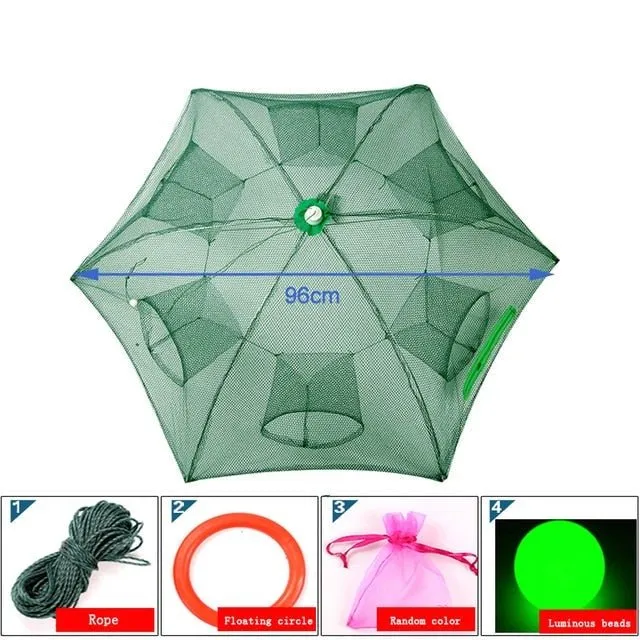 Easy Catch Fishing Trap - Portable Automatic 4-20 Hole Hand Fishing Net