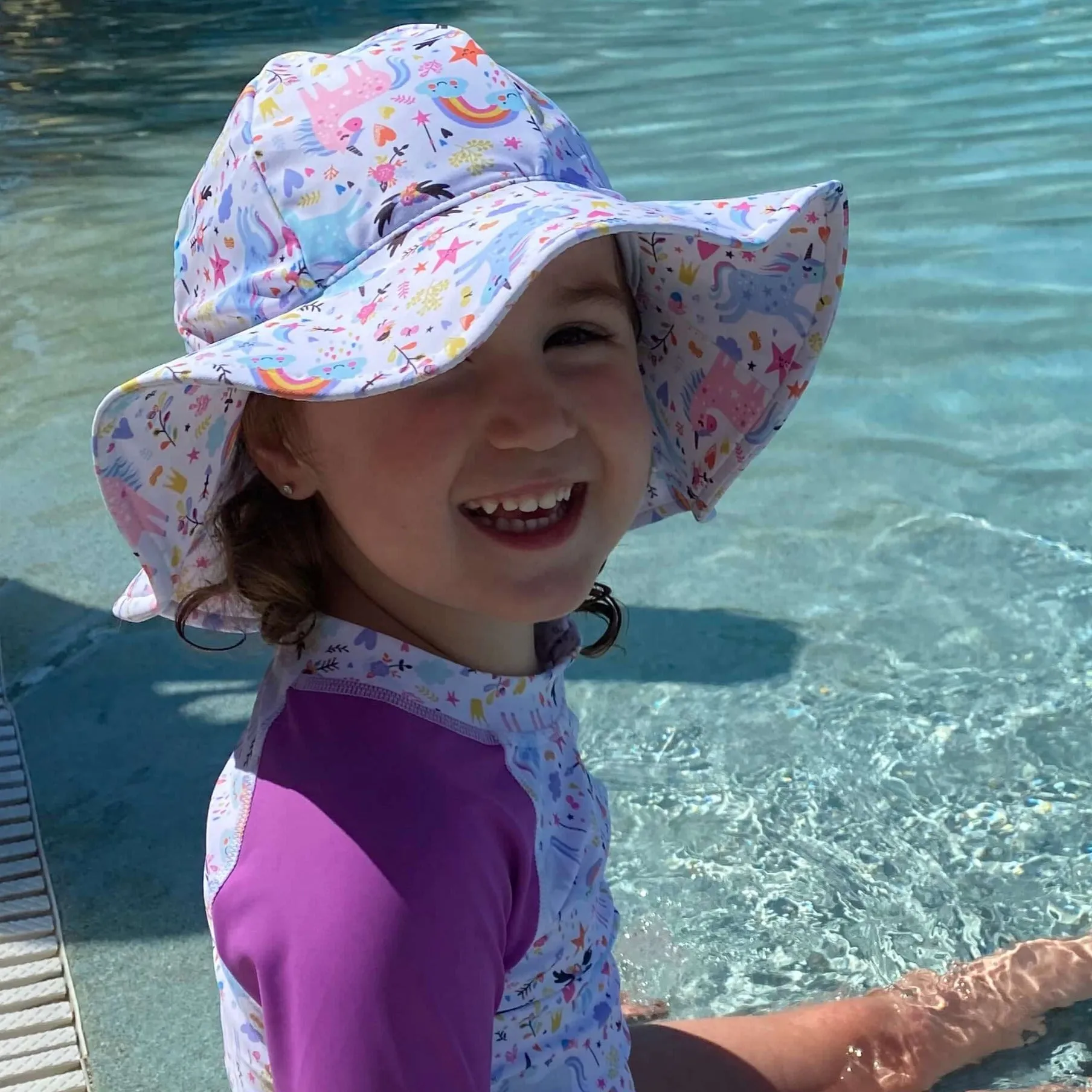 Girls Wide Brim Swim Hat | Fantasia