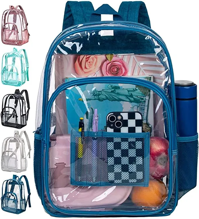 Heavy Duty Red See Through Clear Trendy Backpack