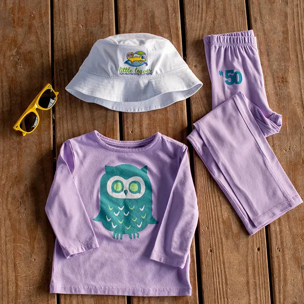 Infant Toddler Sun Protective Shirt-Owl Mulberry Purple Gray