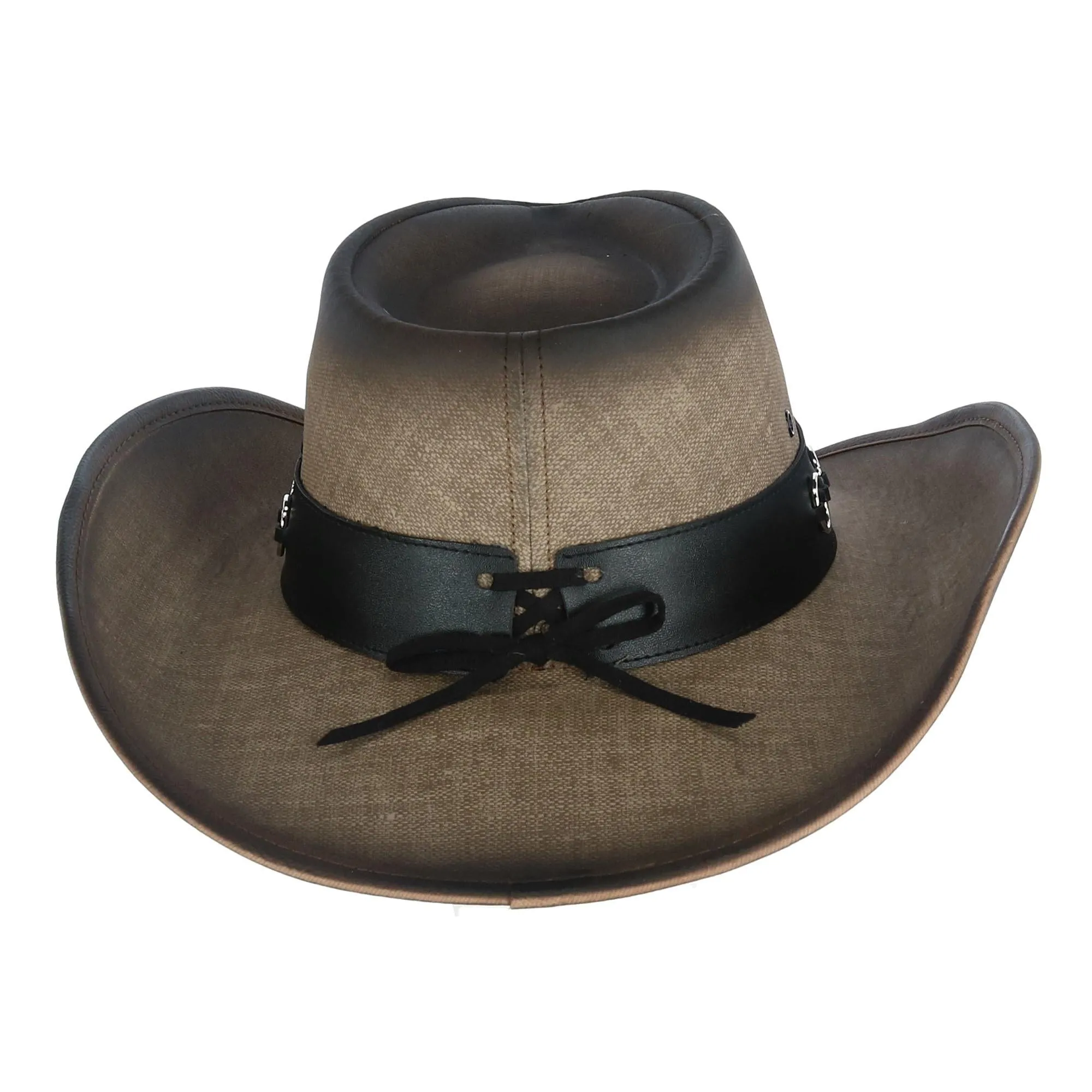 Kenny K Men's Vegan Leather Western Hat with Conchos