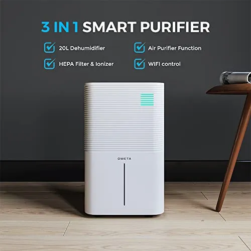 kitchelat 20L/25L Dual Dehumidifier Air Purifier with HEPA Filter & IONISER
