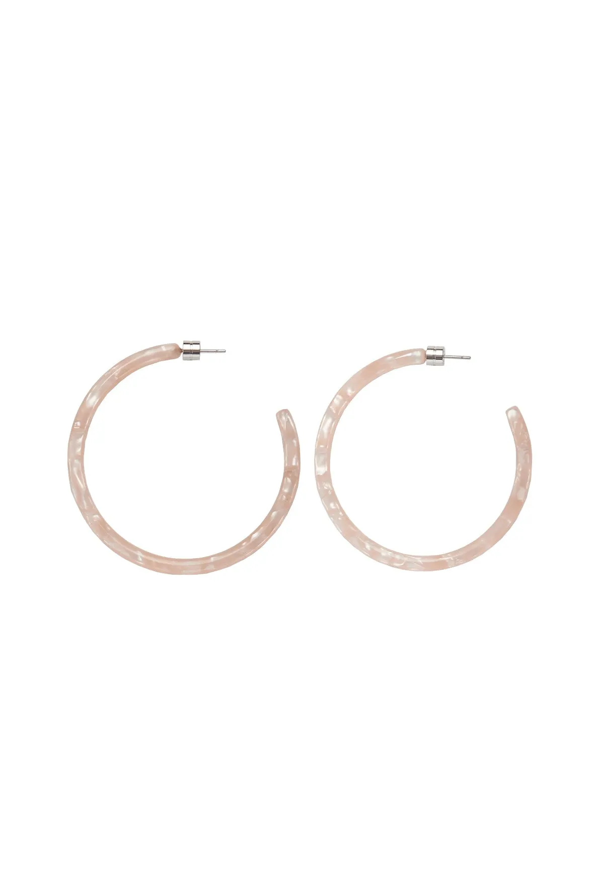 LARGE HOOPS PEACH SHELL
