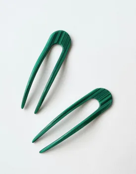 Machete Hair Pin in Malachite