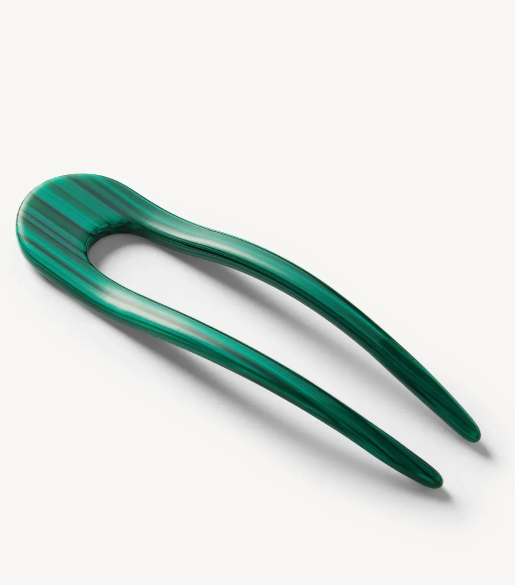 Machete Hair Pin in Malachite
