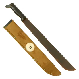 Original U.S. WWII Collins & Co Legitimus Model Machete Dated 1944 With USMC Marked Canvas Scabbard