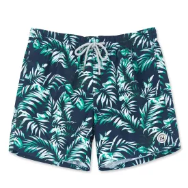 Quick-drying green floral Swim Trunks