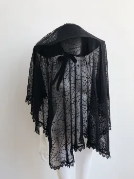 Set - Good Mourning Spiderweb Lace Veil & Goth In The Wind Hat