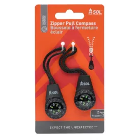 SOL Zipper Pull Compass 2PK