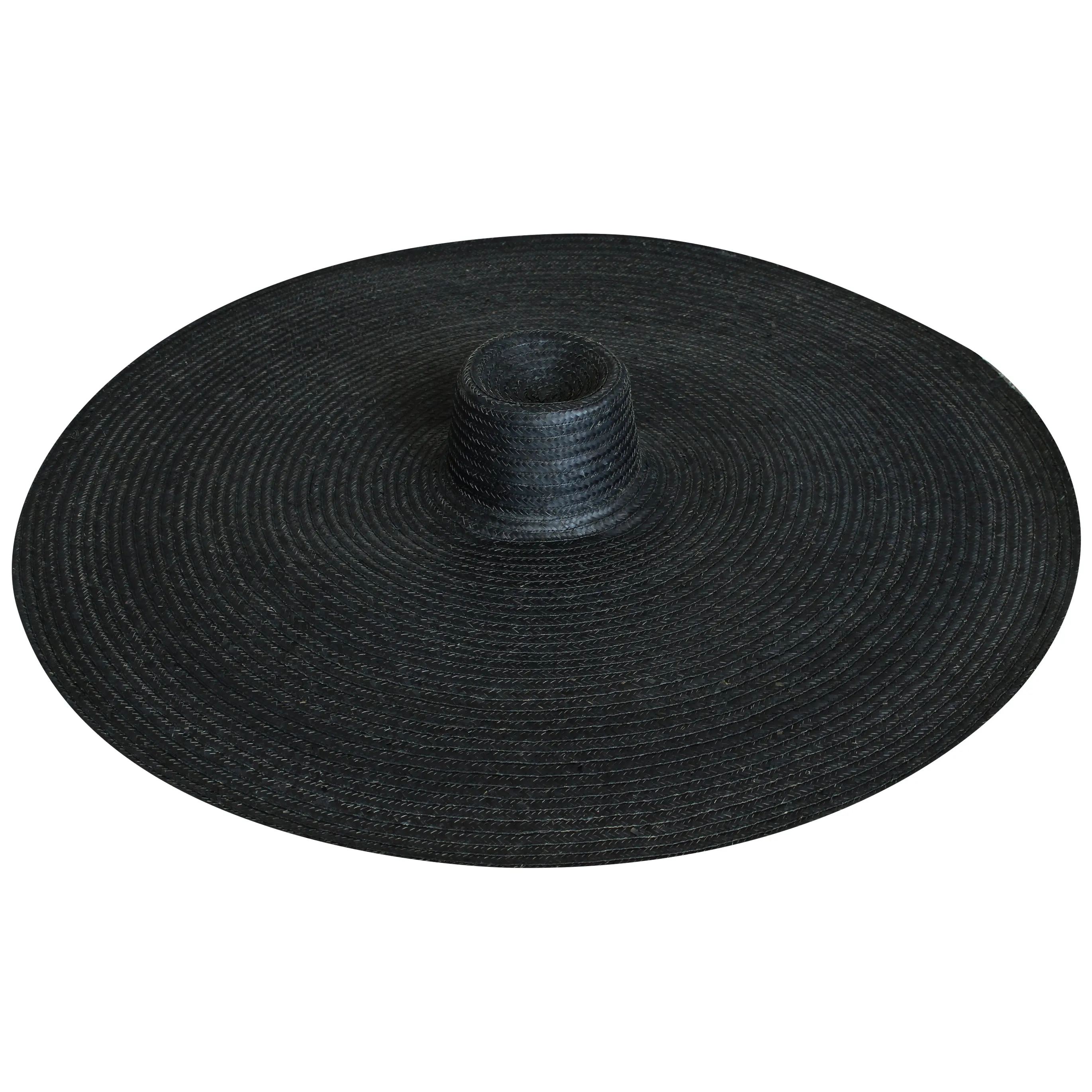 SOLANA Oversized Straw Hat in Black