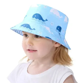 Vbiger Kids Sun Protection Hat UPF 50  Sun Hat Bucket Hat with Double-sided Design and Improved Self-adhesive Strap
