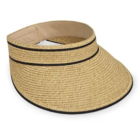 Wallaroo Women's Lily Packable Sun Visor - Beige/Black