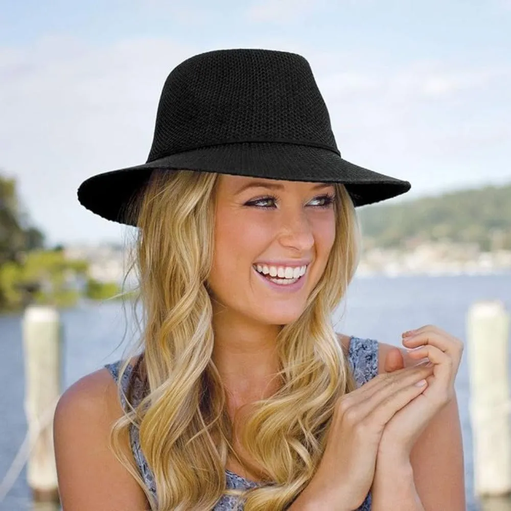 Wallaroo Women's Victoria Fedora Packable Sun Hat - Black