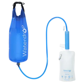 Waterdrop Portable Water Filter Straw with Collapsible Water Pouch and Gravity Water Bag