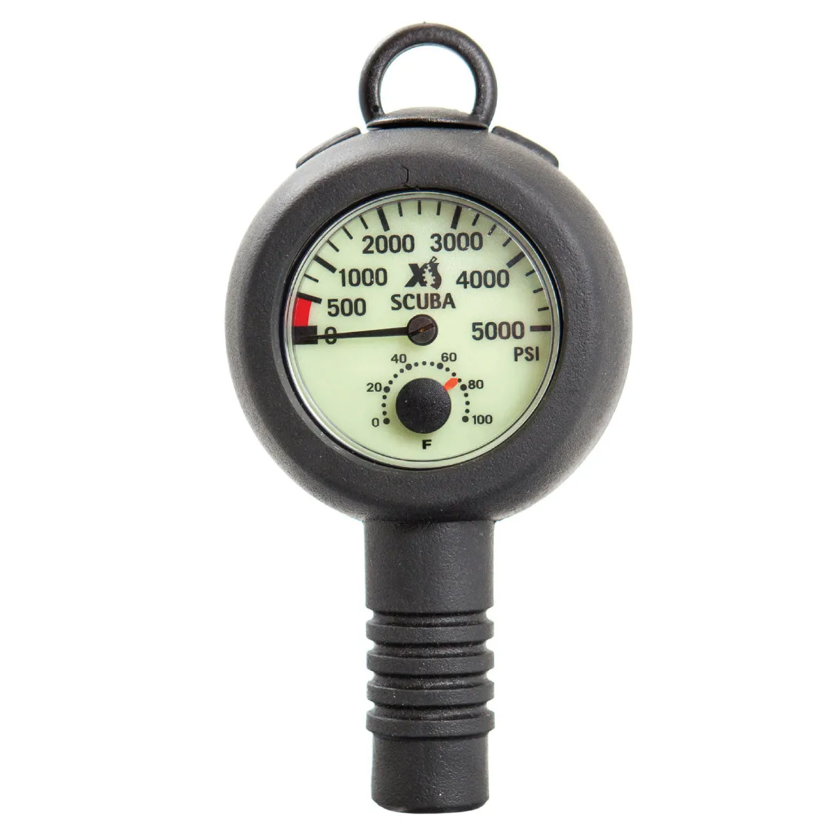 XS SCUBA Back To Back Pressure Gauge Compass Combo 0 To 5000 PSI